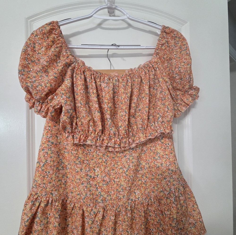 Floral Orange Women's Matching Set